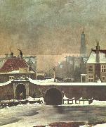 Wouter Johannes van Troostwijk The Raampoortje Gate at Amsterdam oil painting artist